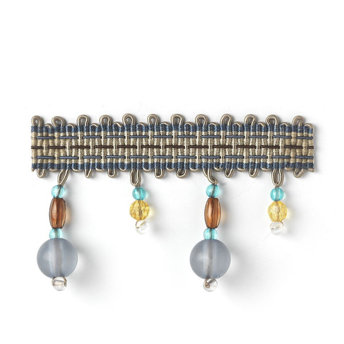 Faith 7 Lake by Stout Designer Trim Bedazzle Trim 48% Spun Viscose 37% Cotton 15% Polyester CHINA Horizontal: 0 and Vertical: 0 2 in - Swanky Fabrics -