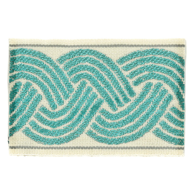 Blenheim 1 Aqua by Stout Designer Trim INSIGHTS TRIM 56%POL 44%SVI CHINA Horizontal: 2.875 and Vertical: 0 2.63 in - Swanky Fabrics -