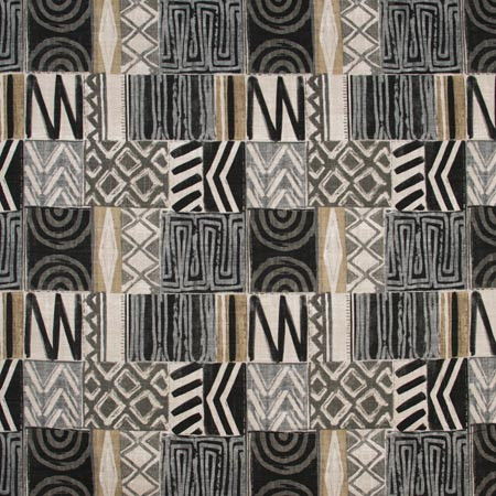 This Is It Stone by Carole Designer Fabric ONYX & IVORY 75% Cotton, 25% Linen- Soil Repellent Pakistan Passes 20,000 Double Rubs Wyzenbeek 18" V, 18" H 55" - Swanky Fabrics -