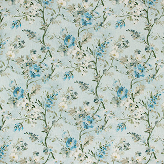 Hillside Charm Aqua by Carole Designer Fabric Seamist 100% Cotton-Ssr S Korea Passes 30,000 Double Rubs Wyzenbeek Horizontal: 13 1/2" and Vertical: 27" V 54" - Swanky Fabrics -