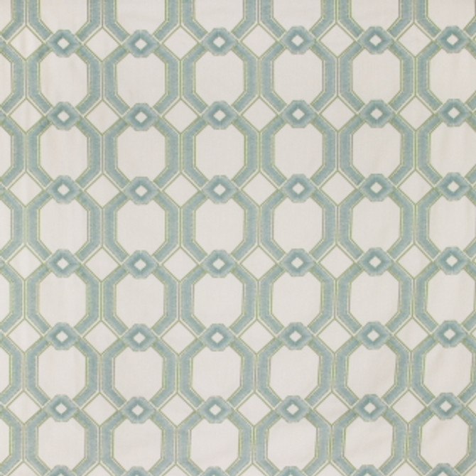 Graceful Gate Sea Glass by Carole Designer Fabric Seamist 100% Polyester India N/A </p><p>Repeat: 6 1/2" V, 6 3/4" H 54" - Swanky Fabrics -