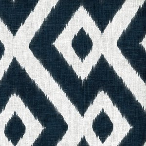 Bucky Navy Cc5 by Norbar Designer Fabric 100% LAUNDERED LINEN USA 9"V - 10 1/2"H 54 - Swanky Fabrics -