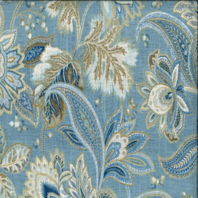 Vanessa Porcelain by Norbar Designer Fabric 55% LINEN 45% RAYON CHINA 25 3/4"V 27 1/2"H 54 - Swanky Fabrics -