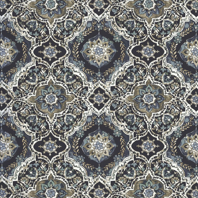 Fletcher Place Navy by Kasmir Designer Fabric 1463 100% Polyester
 CHINA </p><p>Repeat: Horizontal: 26 6/8 inches and Vertical: 26 5/8 inches 55 - Swanky Fabrics -
