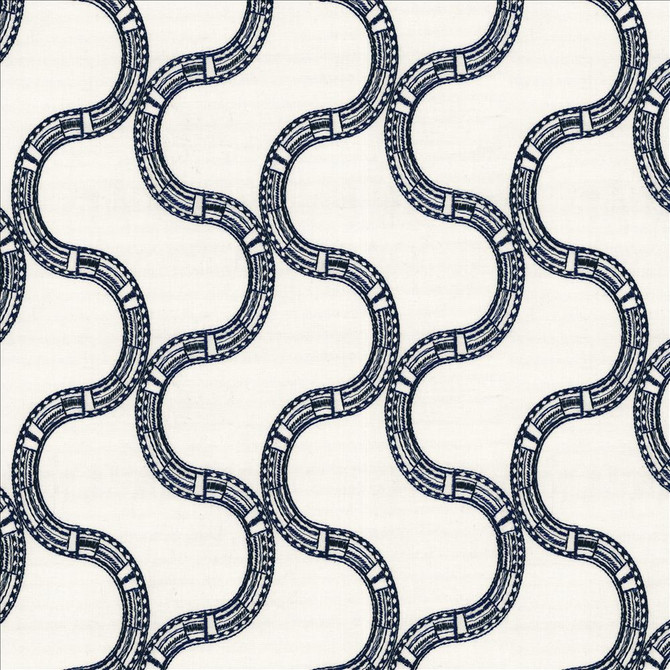 Nubia Navy  by Kasmir Designer Fabric 1463 80% Cotton
20% Rayon
 INDIA 15,000 Wyzenbeek Double Rubs Horizontal: 6 2/8 inches and Vertical: 7 4/8 inches 54  - Swanky Fabrics -