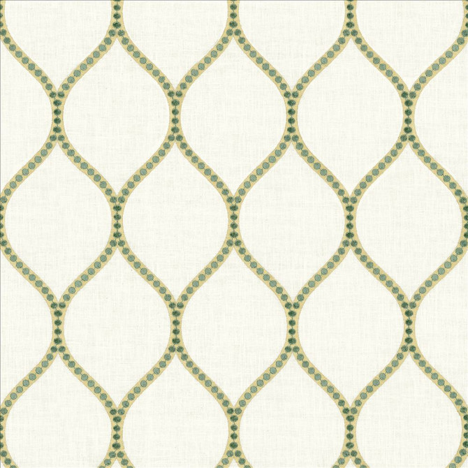 Overlay Teal by Kasmir Designer Fabric 1464 52% Cotton
26% Rayon
18% Polyester
4% Linen
 INDIA </p><p>Repeat: Horizontal: 4 2/8 inches and Vertical: 7 6/8 inches 54 - Swanky Fabrics -