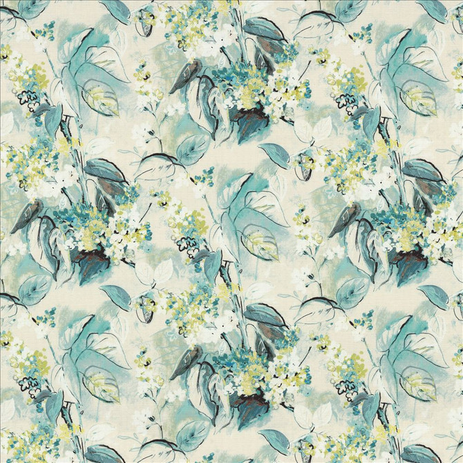 Pleasant Garden Menthe by Kasmir Designer Fabric See sample 100% Cotton
 SOUTH KOREA 15,000 Wyzenbeek Double Rubs </p><p>Repeat: Horizontal: 27 inches and Vertical: 24 6/8 inches 54 - Swanky Fabrics -