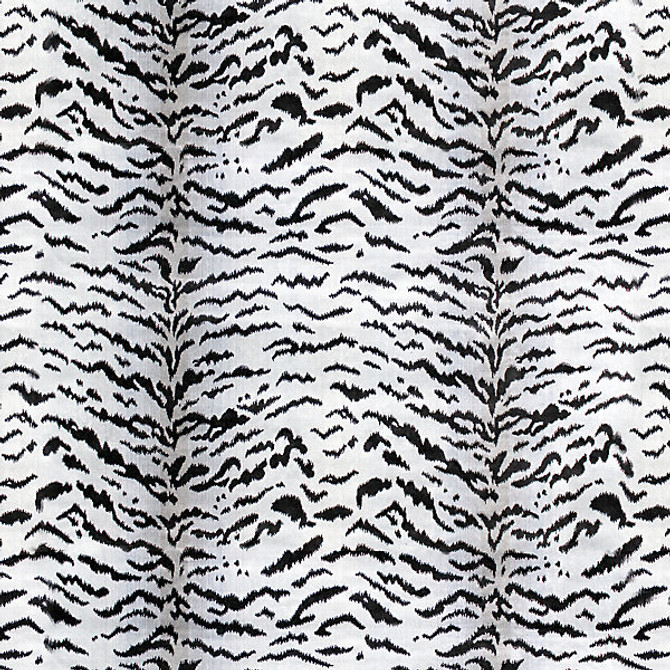 Tigre/Off-White & Black Sc 000626167Mma by Scalamandre
 Designer Fabric                                                                        69% VISCOSE 18% POLYESTER 13% COTTON USA LIGHT DUTY Horizontal: 30.6" and Vertical: 25" 50"  - Swanky Fabrics -