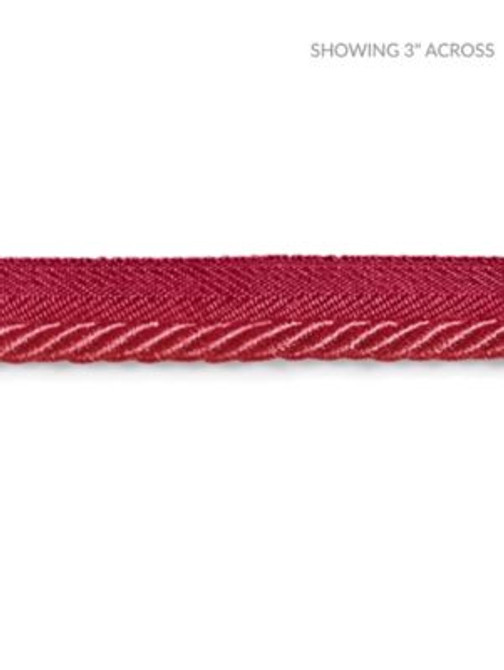 Boulevard Cord Strawberry SCC3140010 by Scalamandre Designer Trim NOVANTA PASSEMENTERIE 15% POLYESTER 1% ACRYLIC, 48% COTTON 19% RAYON 17% FIBRANNE CHINA LIGHT DUTY Horizontal: 0" and Vertical: 0" 0.25 - Swanky Fabrics -