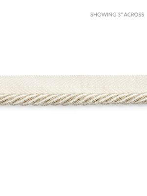 Boulevard Cord Creme SCC3140003 by Scalamandre Designer Trim NOVANTA PASSEMENTERIE 15% POLYESTER 1% ACRYLIC, 48% COTTON 19% RAYON 17% FIBRANNE CHINA LIGHT DUTY Horizontal: 0" and Vertical: 0" 0.25 - Swanky Fabrics -