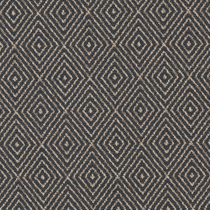 D1242 Indigo Diamond by Charlotte Designer Fabric Mid Century Textures 100% Woven Polyester China Exceeds 100,000 Wyzenbeek Rubs (Heavy Duty) Horizontal 2.25" x Vertical 3.25" 54 Inches - Swanky Fabrics -