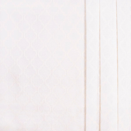 Turn Around Alabaster by Carole Designer Fabric Sheer Marvel 100% Polyester TURKEY N/A 4" V, 3 1/8" H 118" - Swanky Fabrics -