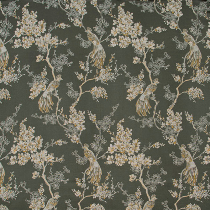 Bird In Waiting Graphite by Carole Designer Fabric Birch 63% Polyester, 37% Viscose India N/A 20 5/8" V, 13 1/2" H 51" - Swanky Fabrics -