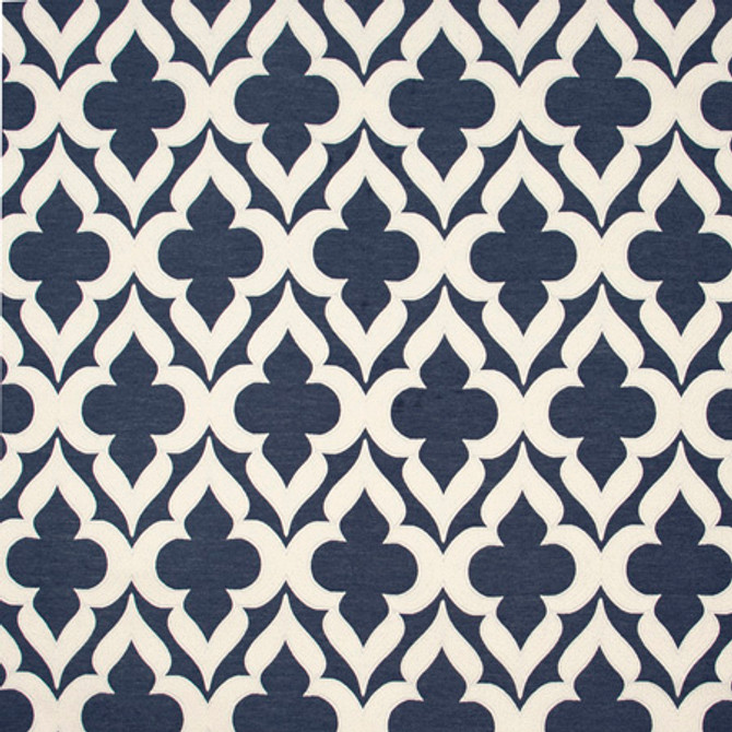 Dobbs Ferry Cobalt by Carole Designer Fabric Blue Forest 62% Polyester, 31% Cotton Turkey N/A Horizontal: 7" and Vertical: 13 3/4" V 58" - Swanky Fabrics -