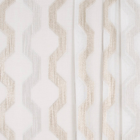 Two Paths Sand by Carole Designer Fabric Sheer Marvel 100% Polyester TURKEY N/A Horizontal: 7 5/8" and Vertical: 7 1/2" V 118" - Swanky Fabrics -