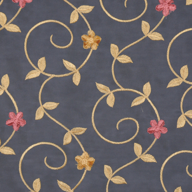 Mikasa Navy Blue by RM CoCo Designer Fabric Chinatown 100% Polyester Horizontal: 7.38 and Vertical: 6.375 54 - Swanky Fabrics -