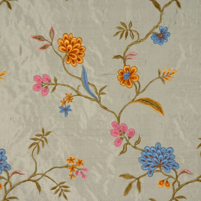 W079105 50 by RM CoCo Designer Fabric Vista Breeze 100% Silk Embroidery Viscose Base See Sample 0 Horizontal: 33 and Vertical: 14.75 54 - Swanky Fabrics -