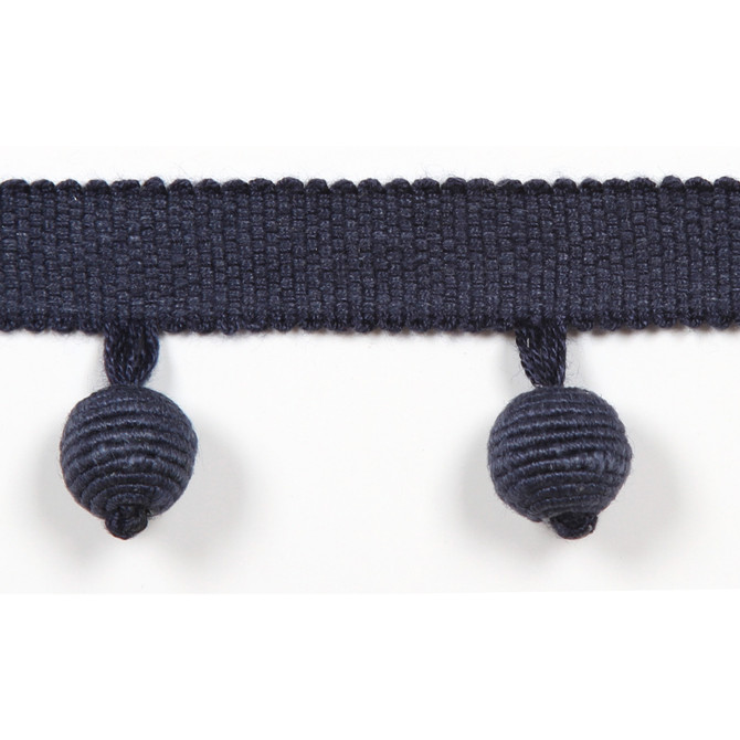 Le Lin Beaded Fringe Navy by Europatex Designer Fabric Le Lin Collection 63% Linen, 37% Rayon China Horizontal: N/A and Vertical: N/A 1.46" - Swanky Fabrics -