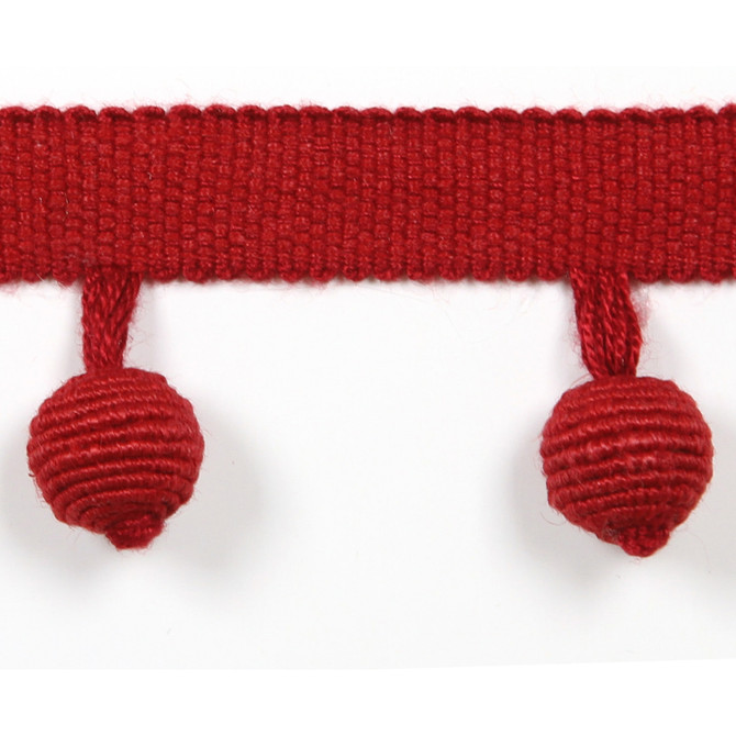 Le Lin Beaded Fringe Rouge by Europatex Designer Fabric Le Lin 63% Linen, 37% Rayon 1.46 inches - Swanky Fabrics -