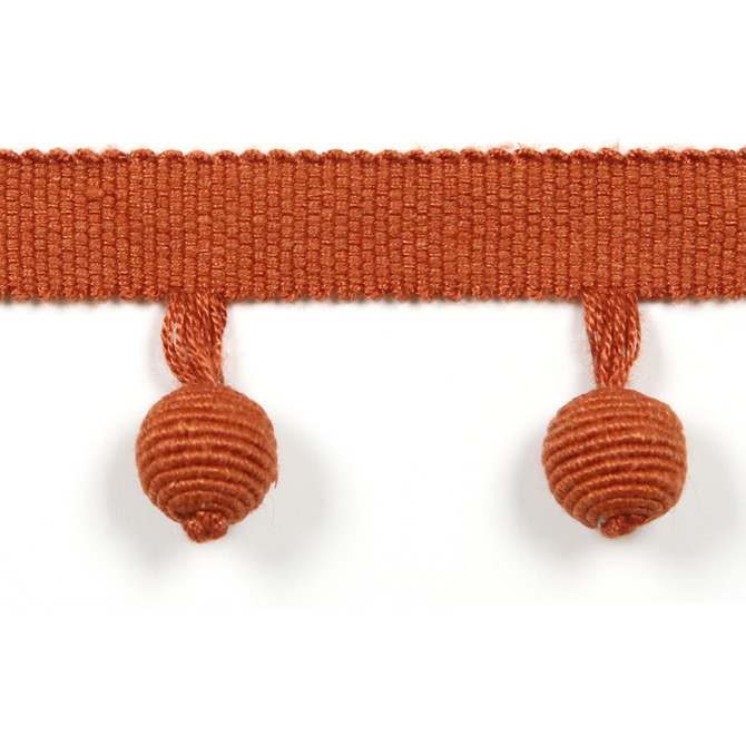 Le Lin Beaded Fringe Rust by Europatex Designer Fabric Le Lin Collection 63% Linen, 37% Rayon China Horizontal: N/A and Vertical: N/A 1.46" - Swanky Fabrics -