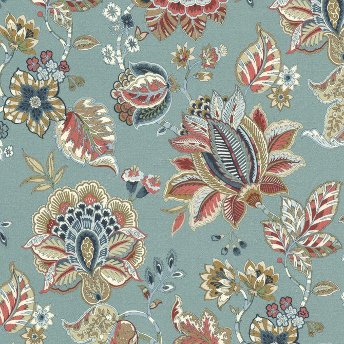 Samantha 4 Aqua by Stout Fabric Stout Fabric Samantha 4 AquaFabric RAINBOW LIBRARY VAPOR/MINERAL 100%COT SPAIN </p><p>Repeat: H: 27.000, V: 13.500 54 in - Fabric Carolina -
