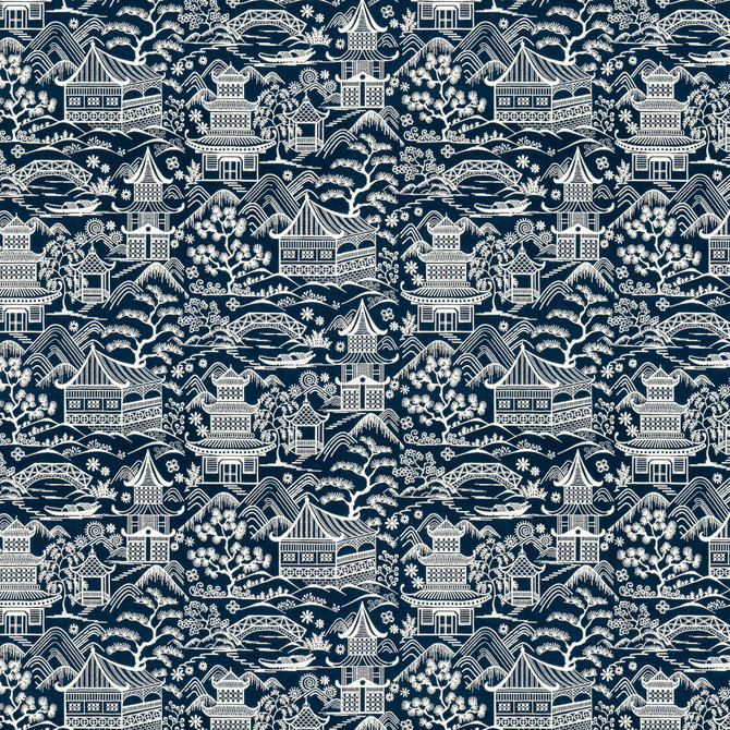 Upsala 1 Navy by Stout Designer Fabric RAINBOW LIBRARY INK/SAPPHIRE 76%POL 24%COT %VEMB INDIA Horizontal: 25.375 and Vertical: 17.875 50.75 in - Swanky Fabrics -