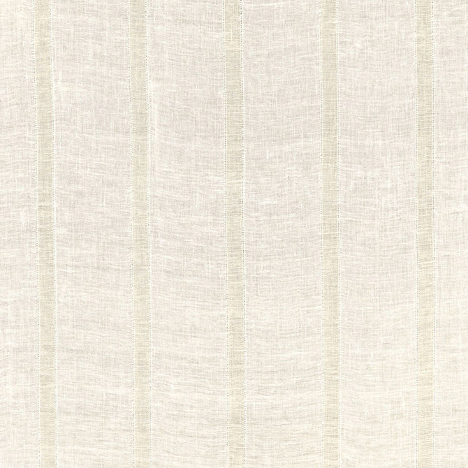 Elba Linen Stripe Ivory / Oat 67610 by Schumacher Designer Fabric ESSENTIALS: SHEERS & CASEMENTS I LINEN 92% COTTON 8% INDIA </p><p>Repeat: Horizontal: 5 5/8" (14CM) and Vertical: 50.25 - Swanky Fabrics -
