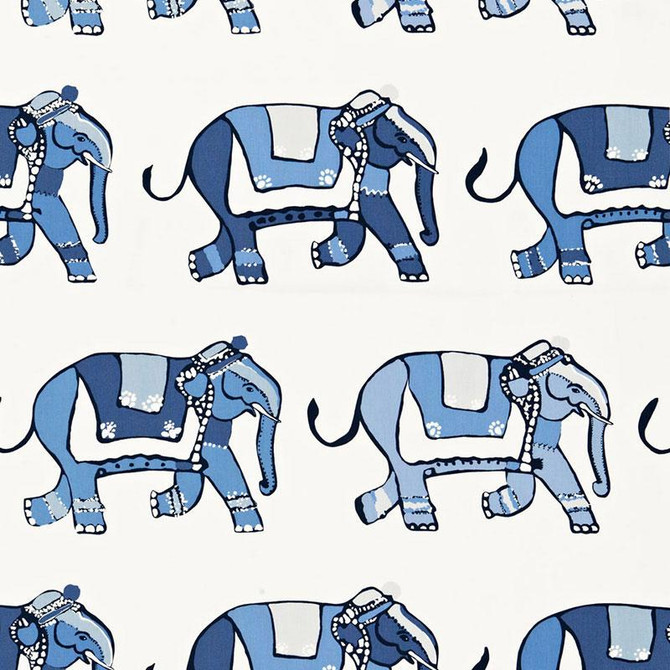 Parade Blueberry / Ocean 174892 by Schumacher Designer Fabric Flight Of Fancy 26.0" - Swanky Fabrics -