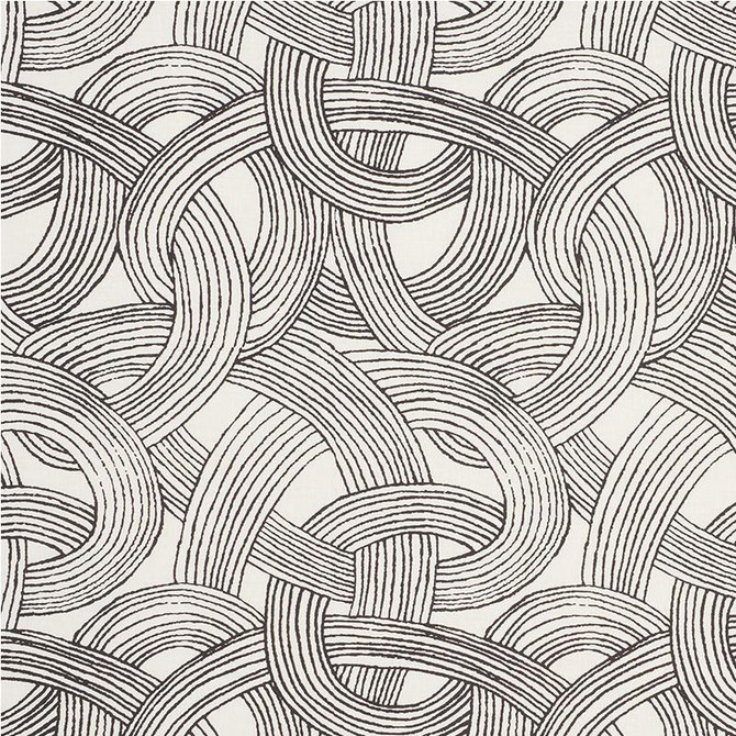 Freeform Black 178711 by Schumacher Designer Fabric Freehand 17.88" - Swanky Fabrics -