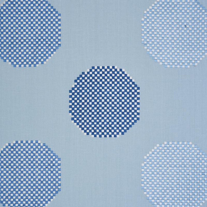 Hansen Embroidery Blue 78942 by Schumacher Designer Fabric Scandinavian Modern 51.0" - Swanky Fabrics -