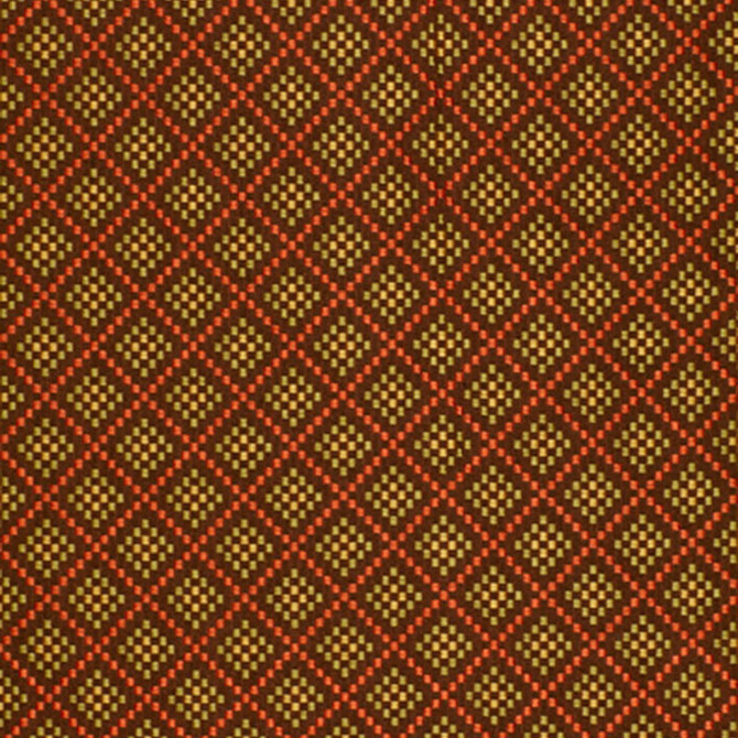 Checkers Chocolate / Poppy 64412 by Schumacher Designer Fabric TESSERA I SMALL PATTERNS See Sample INDIA LIGHT DUTY </p><p>Repeat: Horizontal: 1 3/4" (4CM) and Vertical: 3 1/4" (8CM) 54" WIDE (137CM) - Swanky Fabrics -