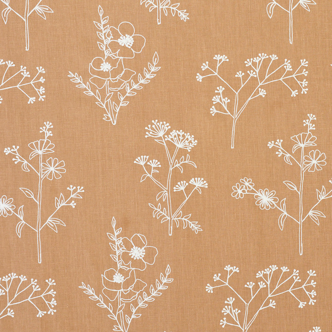 Lisbeth Embroidery Camel 78361 by Schumacher Designer Fabric EXQUISITE EMBROIDERIES See Sample INDIA - </p><p>Repeat: Horizontal: 17 3/8" (44CM) and Vertical: 14 3/4" (37CM) 54" - Swanky Fabrics -