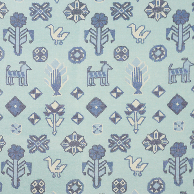 Chuska Warp Print Blue 78141 by Schumacher Fabric Schumacher Fabric Chuska Warp Print Blue 78141Fabric COTTON 55% INDIA </p><p>Repeat: H: HORZ. 18" (46CM) , V: VERT. 29" (74CM) 54.5 - Fabric Carolina -