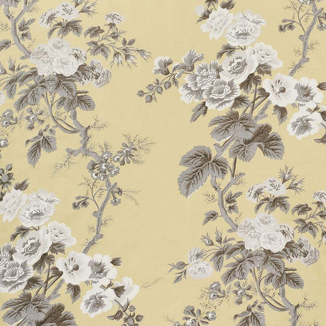 Pyne Hollyhock Buttercup 174456 by Schumacher Designer Fabric Schumacher Classics 26.5" - Swanky Fabrics -