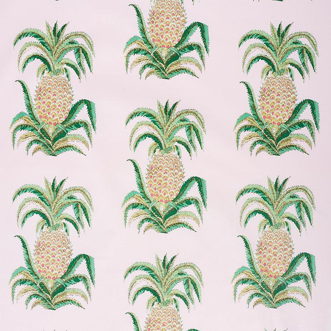 Pineapples Chintz Blush 178802 by Schumacher Designer Fabric Isola Indoor/Outdoor 27.12" - Swanky Fabrics -