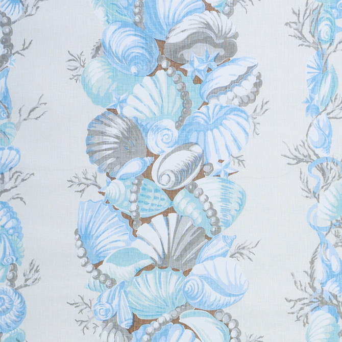 Bedolina Chintz Blue & Grey 178780 by Schumacher Designer Fabric SCHUMACHER CLASSICS LINEN 100% UNITED STATES OF AMERICA </p><p>Repeat: Horizontal: 54" (137CM) and Vertical: 27" (69CM) 54 - Swanky Fabrics -
