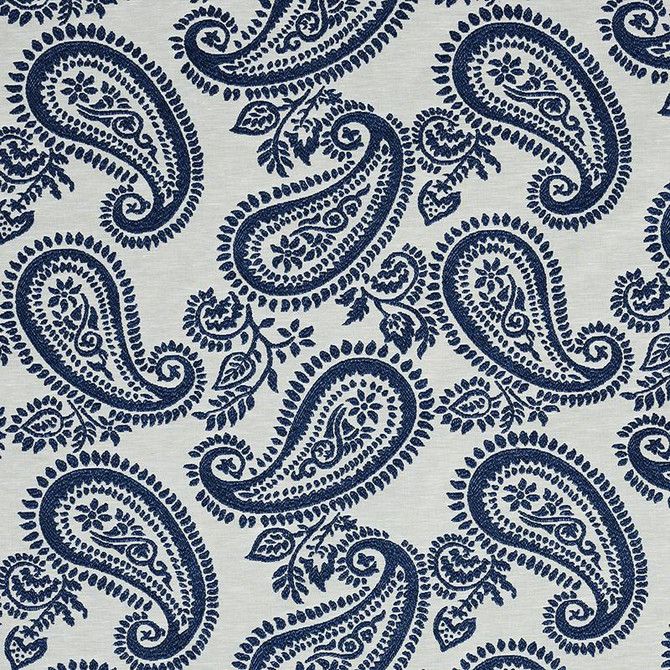 Milena Paisley Blue 78722 by Schumacher Designer Fabric New Traditional 13.75" - Swanky Fabrics -