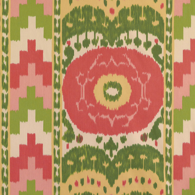 Samarkand Ikat Ii Watermelon 176063 by Schumacher Fabric Schumacher Fabric Samarkand Ikat Ii Watermelon 176063Fabric COTTON 100% SWITZERLAND </p><p>Repeat: H: HORZ. 28" (71CM) , V: VERT. 32" (81CM) 57 - Fabric Carolina -