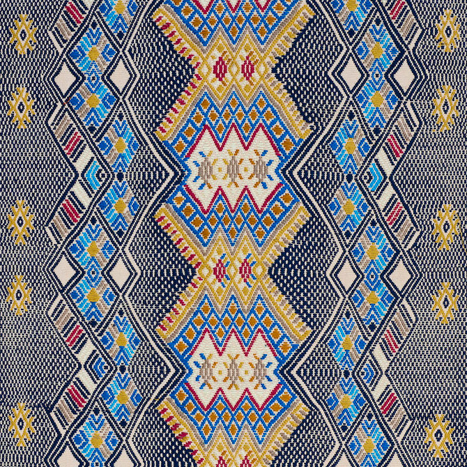 Kaya Hand Woven Brocade Blue 79260 by Schumacher Designer Fabric A RUM FELLOW BROCADES See Sample GUATEMALA LIGHT DURABILITY </p><p>Repeat: Horizontal: 19" (48CM) and Vertical: 7" (18CM) 19" (48CM) - Swanky Fabrics -