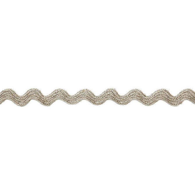 Chantal Linen Rickrack Greige 65461 by Schumacher Designer Trim Au Naturel - Swanky Fabrics -