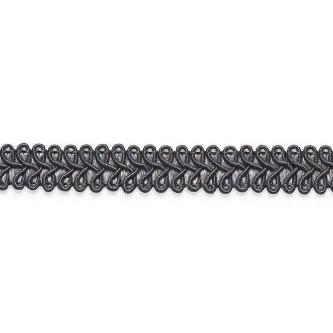 Astor Braid Indoor/Outdoor Charcoal 74966 by Schumacher Designer Trim Perfect Basics: Trims - Swanky Fabrics -
