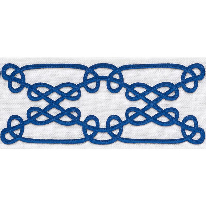 Ormond Tape Blue 75350 by Schumacher Designer Trim Nautilus 7.75" - Swanky Fabrics -