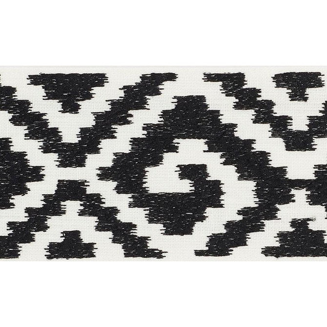 Fillmore Tape Black 70608 by Schumacher Designer Trim Couture Trims 7.62" - Swanky Fabrics -