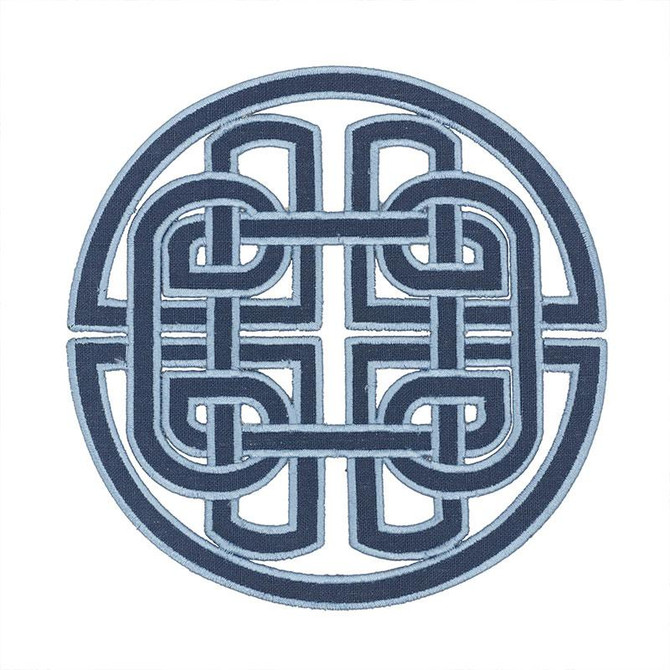 Chinoiserie Appliqu Blue 73041 by Schumacher Designer Trim Orient Express 8.0" - Swanky Fabrics -