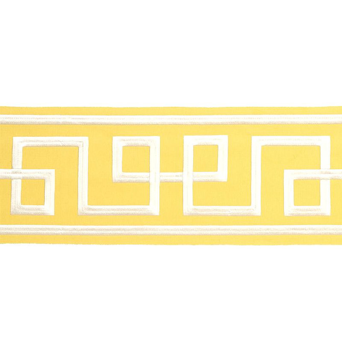 Octavius Tape Yellow 66169 by Schumacher Designer Trim Statement Trims 15.0" - Swanky Fabrics -