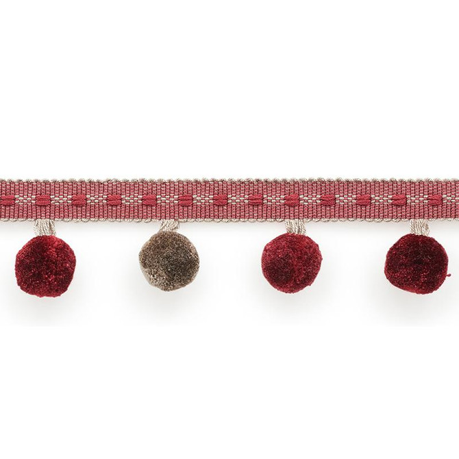 Poms Wine 74365 by Schumacher Designer Trim Statement Tapes 4.75" - Swanky Fabrics -