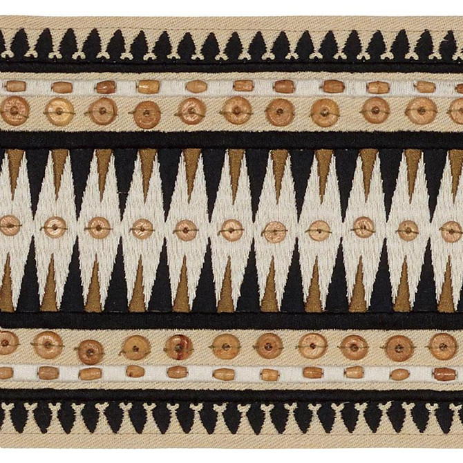 Tahiti Tape Lava Black 69310 by Schumacher Designer Trim Mary Mcdonald - Swanky Fabrics -