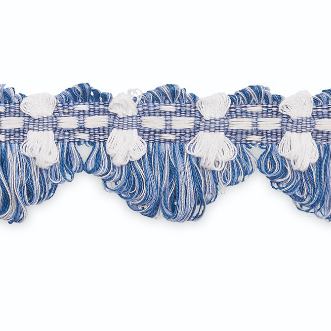 Anjelique Loop Fringe Cobalt/Lake/White Multi Lf2000B-7 by Schumacher Designer Trim SCHUMACHER TRIM PROGRAM See Sample UNITED STATES OF AMERICA TO BE DETERMINED </p><p>Repeat: Horizontal: - and Vertical: - 2 1/8" WIDE (5CM) - Swanky Fabrics -