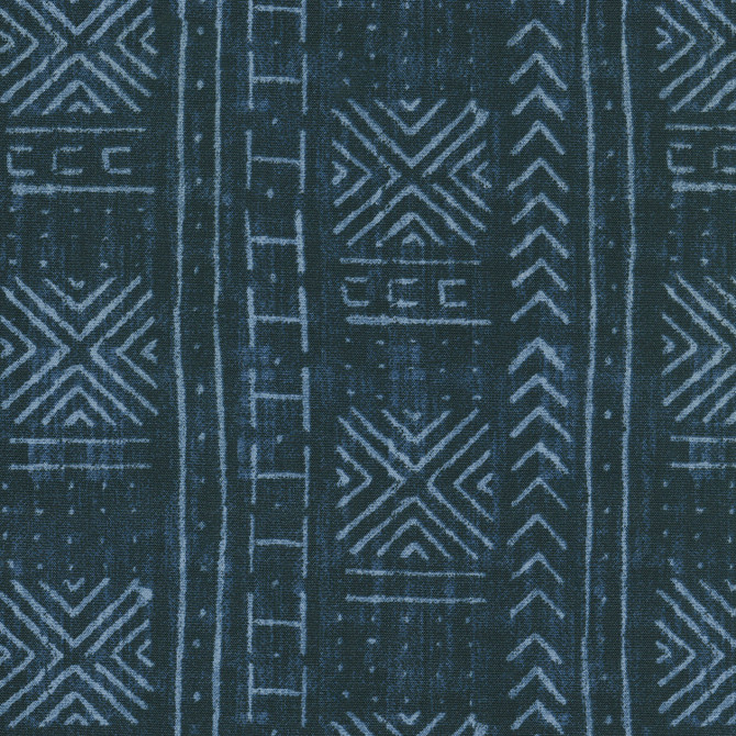Od Mali Mud Cloth Indigo 450450 by PKL Studio Designer Fabric - 100% Spun Polyester PAKISTAN 51000 Horizontal: 13.5 and Vertical: 13.5 54 - Swanky Fabrics -