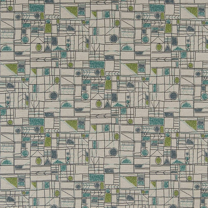CB800-247 by Charlotte Designer Fabric Blue, Green and Teal 85% Polyester, 10% Viscose, 5% Linen China Exceeds 100,000 Wyzenbeek Rubs (Heavy Duty) Horizontal 14" x Vertical 13.5" 54 Inches - Swanky Fabrics -